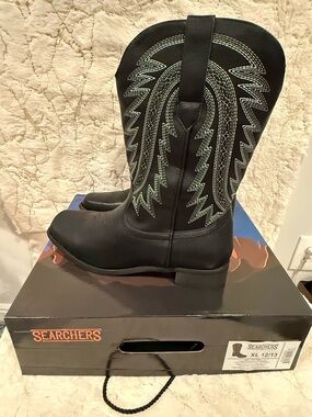 Searchers Black Western Pull-On Boots